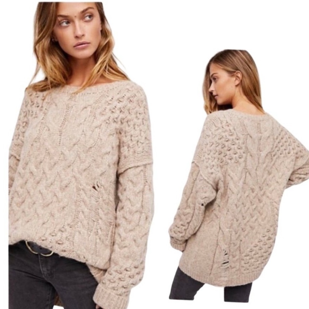 Free People Alpaca Tan Sweater
